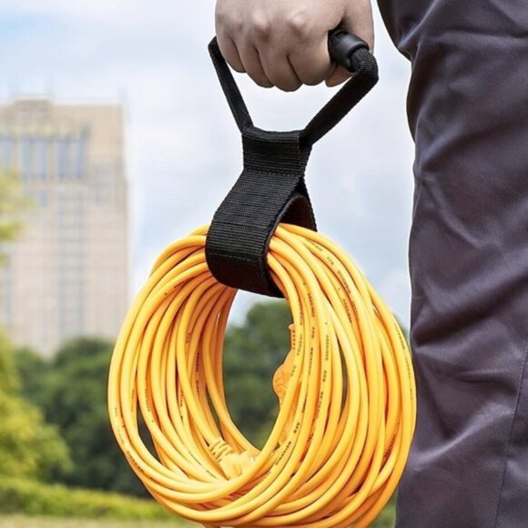 NEW 22" BLACK EASY CARRY WRAP IT STORAGE STRAPS FOR EXTENSION CORDS HOOK & LOOP - Picture 1 of 4